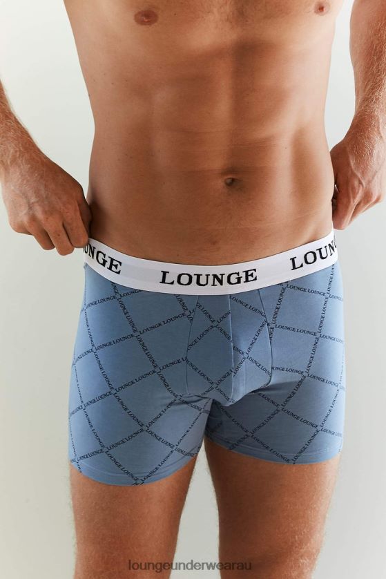 Boxers Three Pack Underwear Lounge Men Blue Print 240R48440