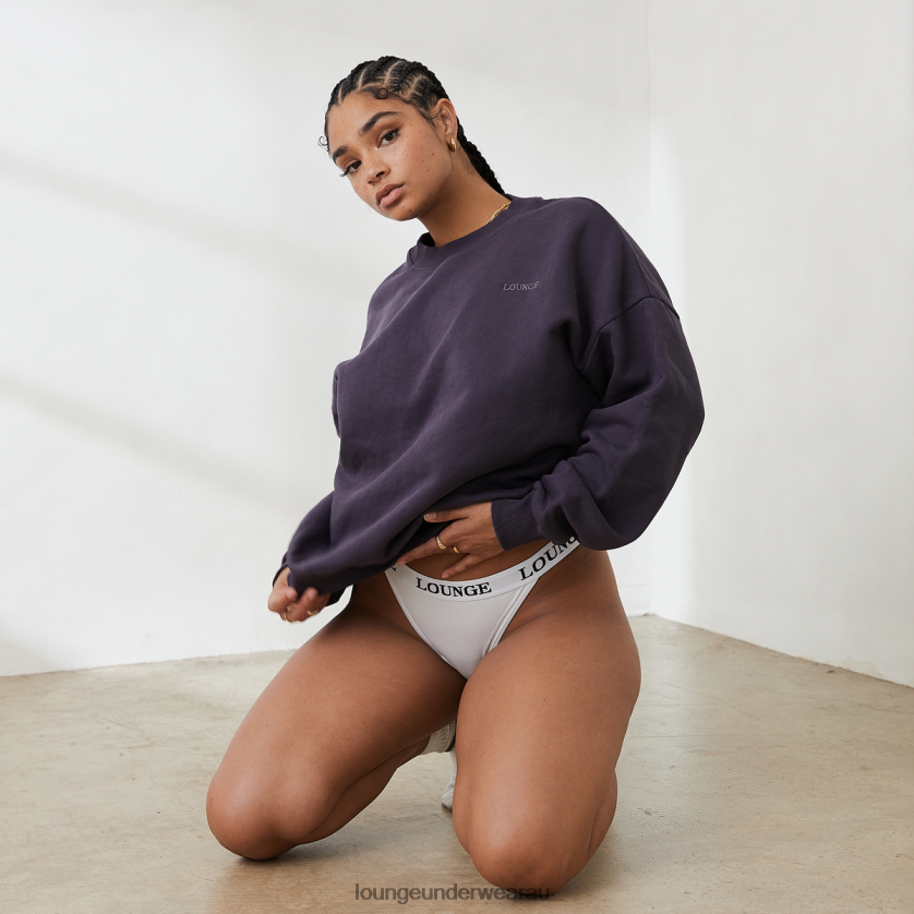 Essential Crew Neck Sweater Apparel Lounge Women Smoked Blue 240R48885