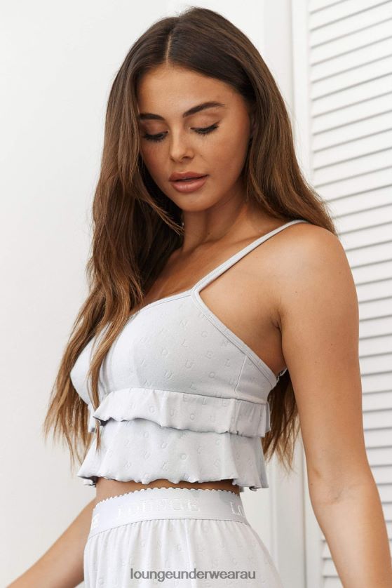 Frill Pajama Cami Top Apparel Lounge Women Frost 240R48920