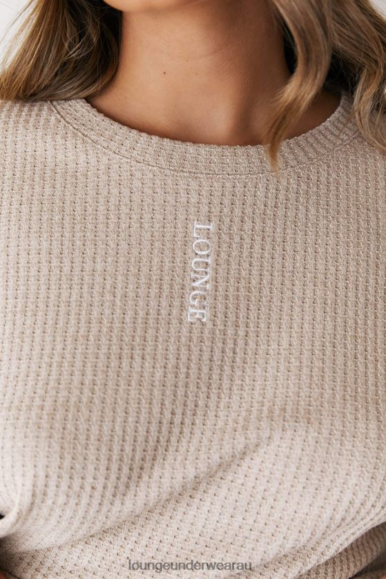 Soft Waffle Pajama Top Apparel Lounge Women Mink 240R48918