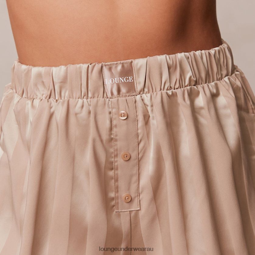 Striped Satin Pajama Shorts Apparel Lounge Women Mink 240R48926