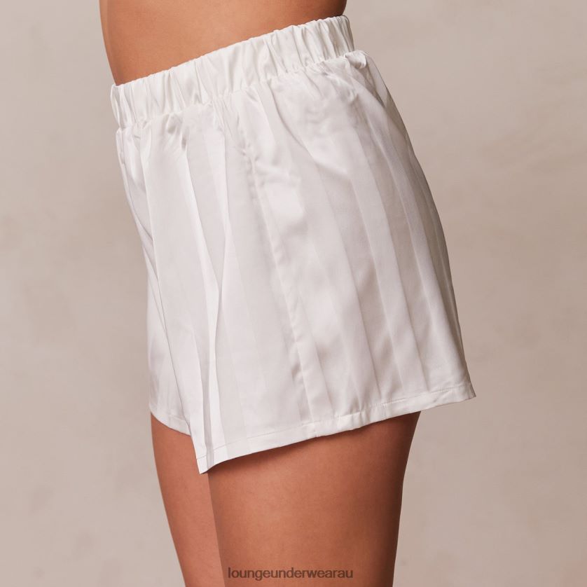 Striped Satin Pajama Shorts Apparel Lounge Women Pearl 240R48937