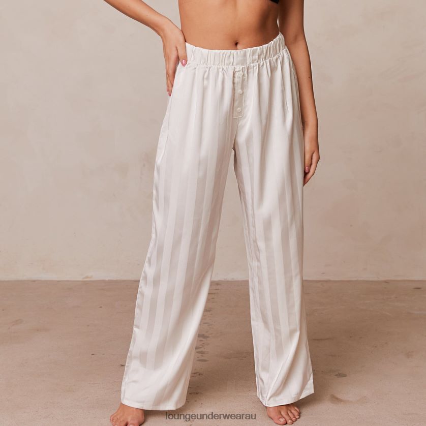 Striped Satin Pajama Trousers Apparel Lounge Women Pearl 240R48939