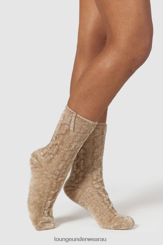 Chenille Knitted Socks Apparel Lounge Women Mink 240R48954