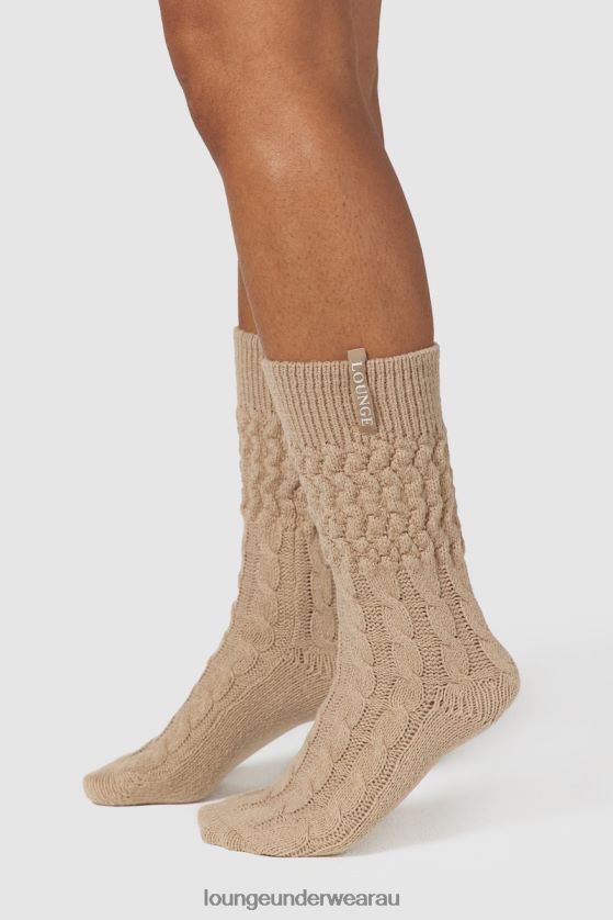 Snug Knitted Socks Apparel Lounge Women Mink 240R48953