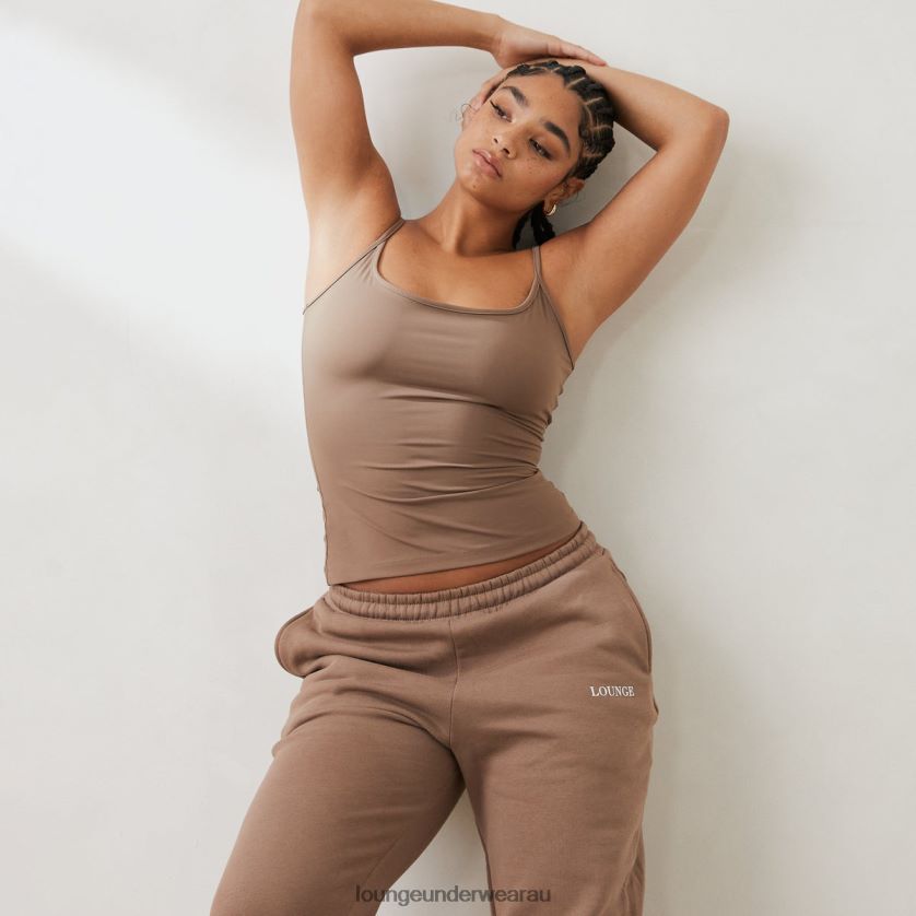 Essential Cami Top Apparel Lounge Women Coffee 240R48820