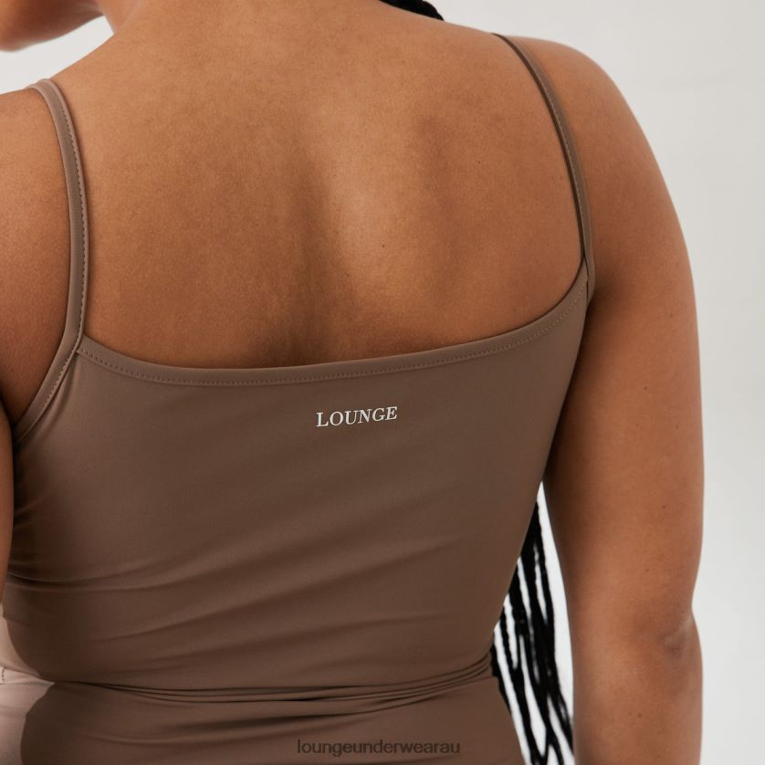 Essential Cami Top Apparel Lounge Women Coffee 240R48820