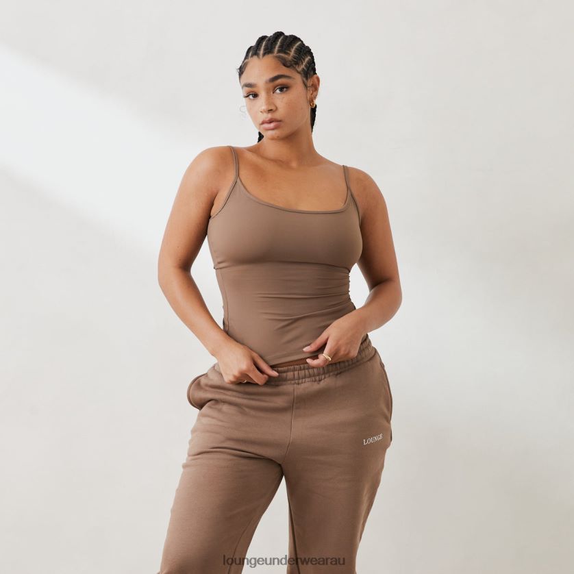 Essential Cami Top Apparel Lounge Women Coffee 240R48820