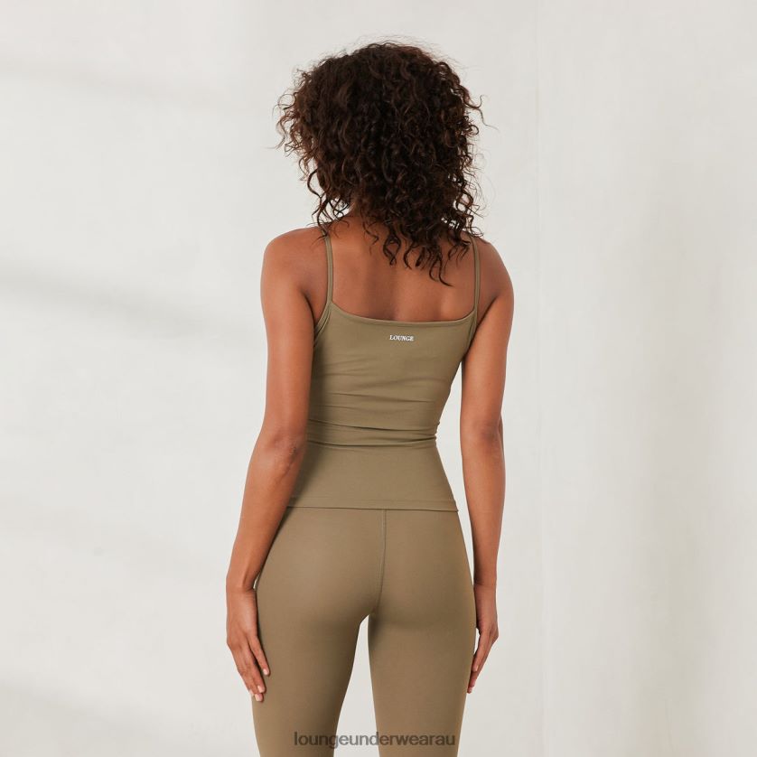 Essential Cami Top Apparel Lounge Women Olive 240R48823