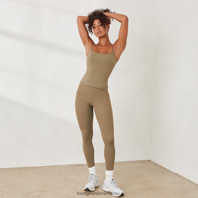 Essential Cami Top Apparel Lounge Women Olive 240R48823