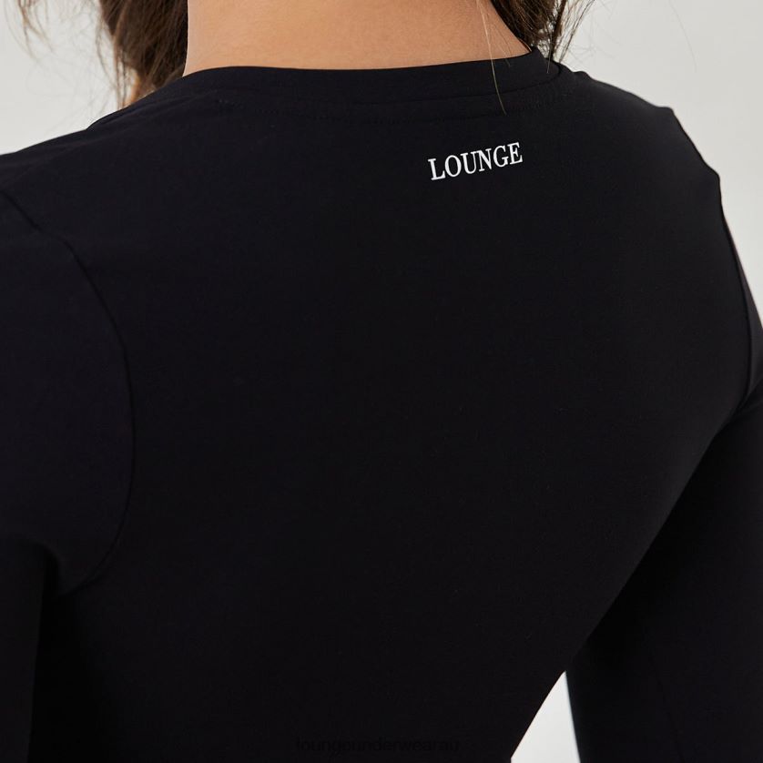 Essential Long Sleeve Zip-Up Top Apparel Lounge Women Black 240R48863