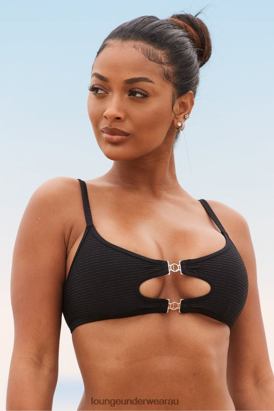Cali Textured Bikini Top Swimwear Lounge Women Black 240R48990