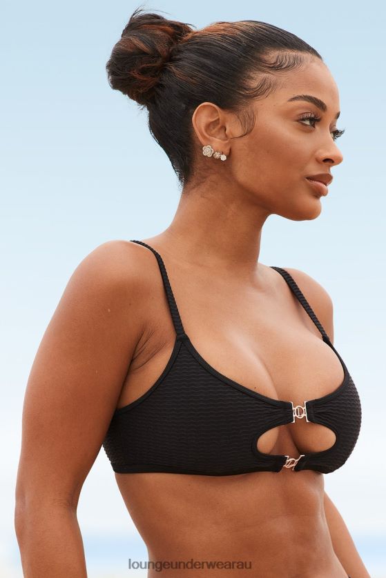 Cali Textured Bikini Top Swimwear Lounge Women Black 240R48990