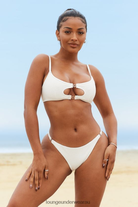 Cali Textured Bikini Top Swimwear Lounge Women Cream 240R48984