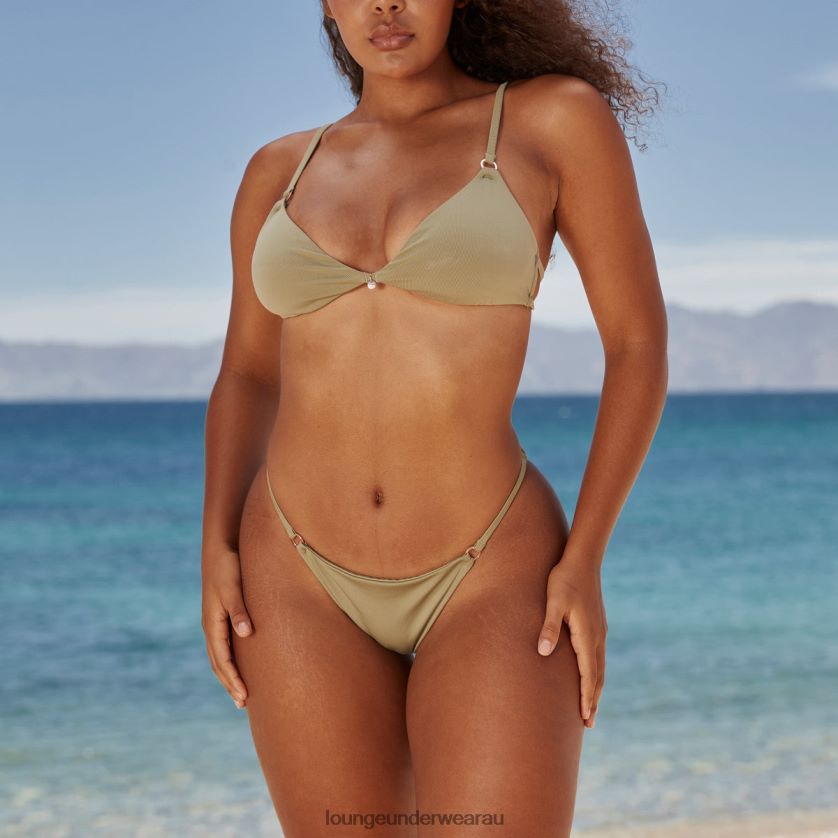 Essential Bikini Top Swimwear Lounge Women Olive 240R481003