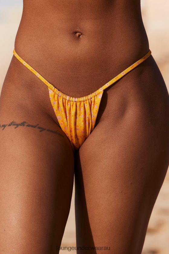 Floral Bikini Briefs Swimwear Lounge Women Yellow 240R48969