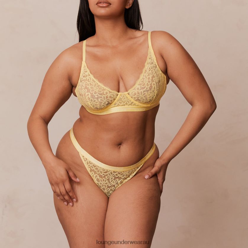 Balcony Bra & Thong Set Underwear Lounge Women Lemon 240R4872