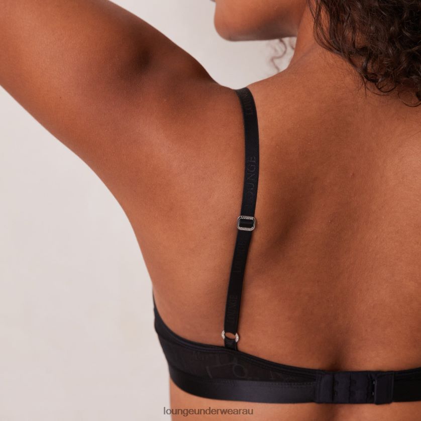 Chic Balcony Bra & Thong Set Underwear Lounge Women Black 240R4888