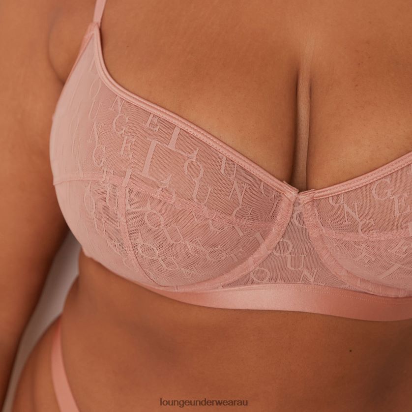 Chic Balcony Bra & Thong Set Underwear Lounge Women Pink 240R4897