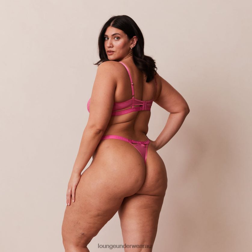 Grace Bra & Thong Set Underwear Lounge Women Hot Pink 240R4858