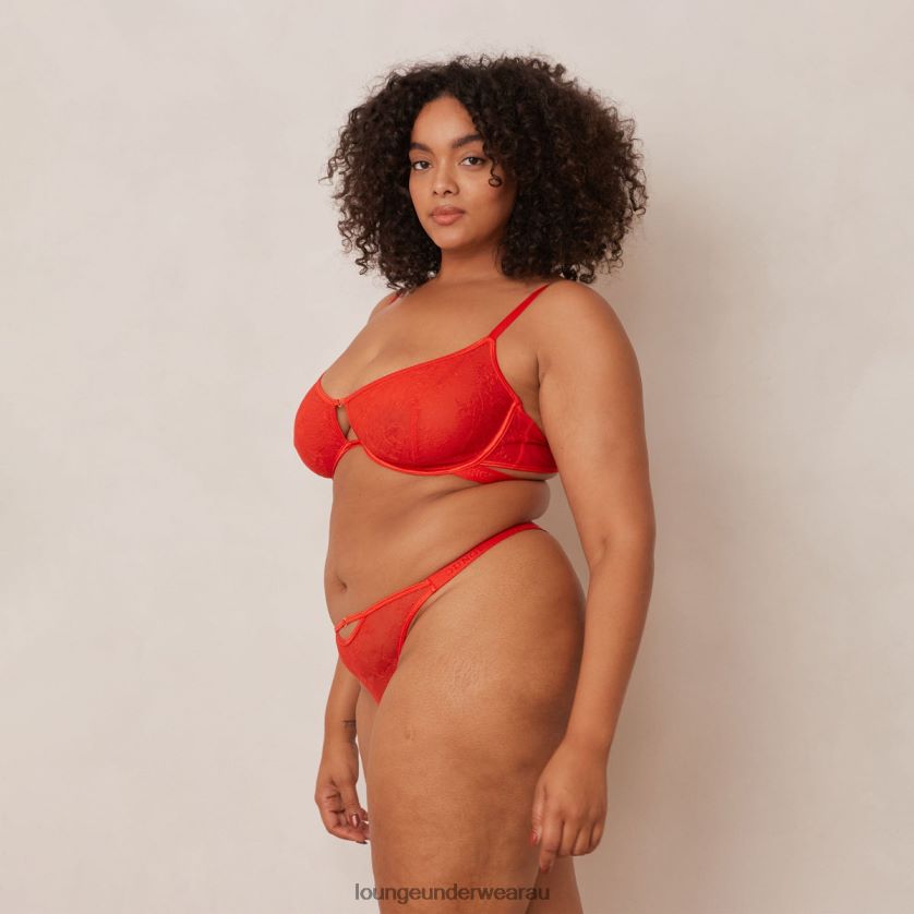 Grace Bra & Thong Set Underwear Lounge Women Red 240R4890