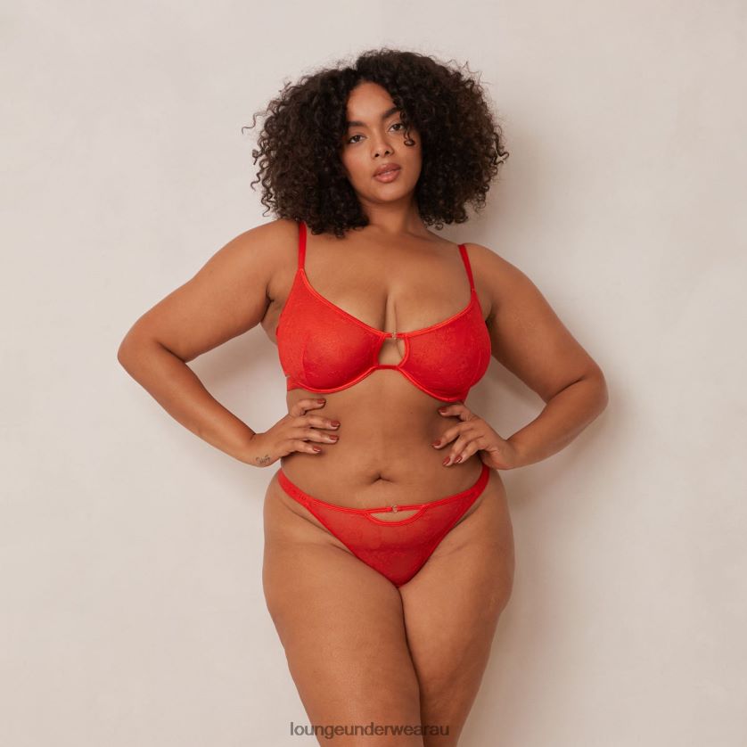 Grace Bra & Thong Set Underwear Lounge Women Red 240R4890