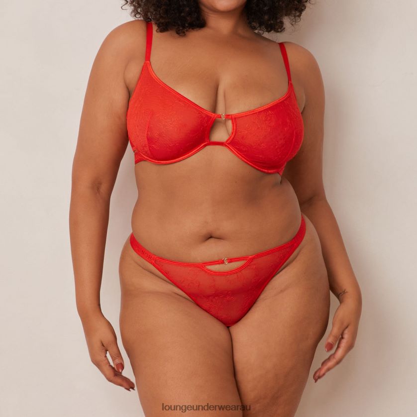 Grace Bra & Thong Set Underwear Lounge Women Red 240R4890