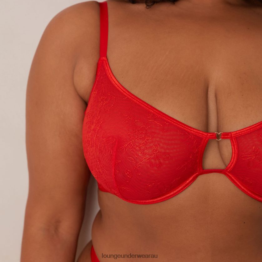 Grace Bra & Thong Set Underwear Lounge Women Red 240R4890