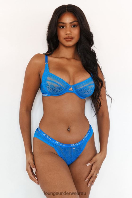 Liberty Balcony Bra & Thong/Briefs Set Underwear Lounge Women Cobalt Blue 240R4845