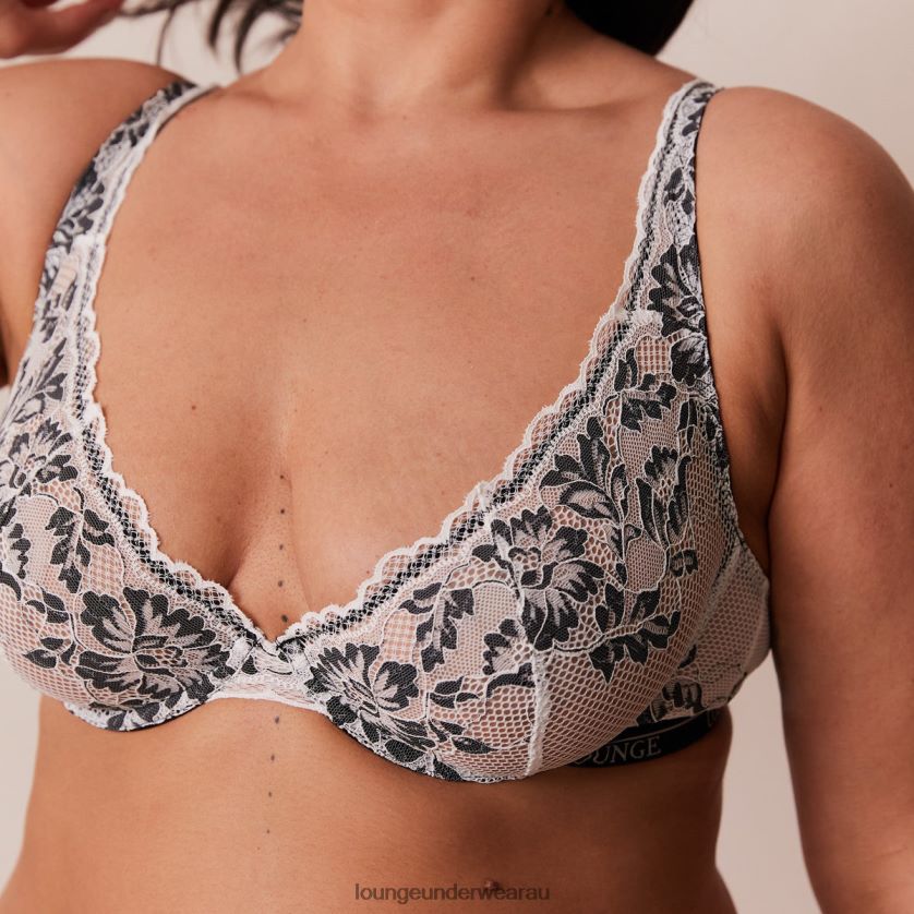 Luxe Balcony Bra & Thong/Briefs Set Underwear Lounge Women Black 240R484