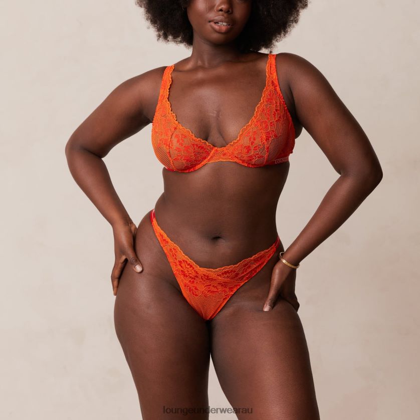 Luxe Balcony Bra & Thong/Briefs Set Underwear Lounge Women Red 240R4849