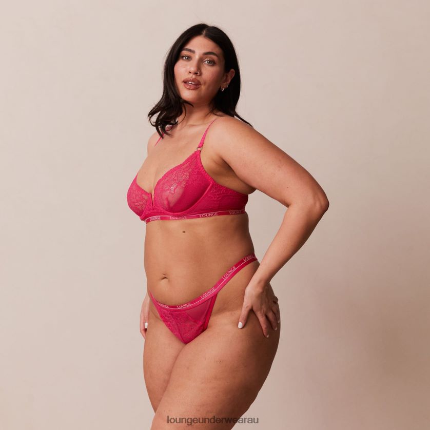 Royal Balcony Bra & Thong Set Underwear Lounge Women Hot Pink 240R4856