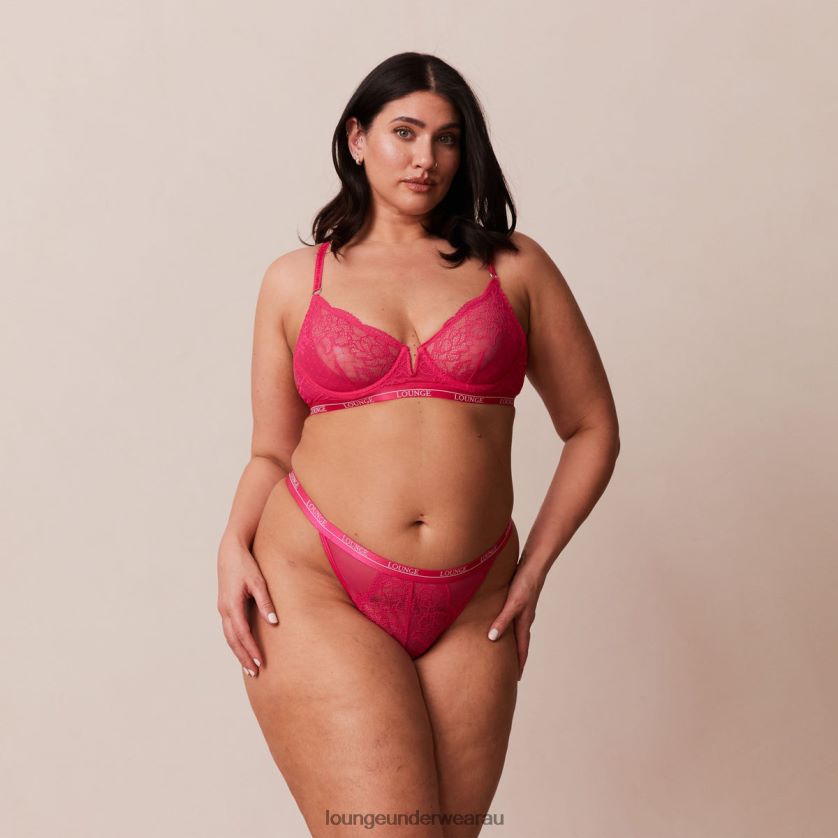 Royal Balcony Bra & Thong Set Underwear Lounge Women Hot Pink 240R4856