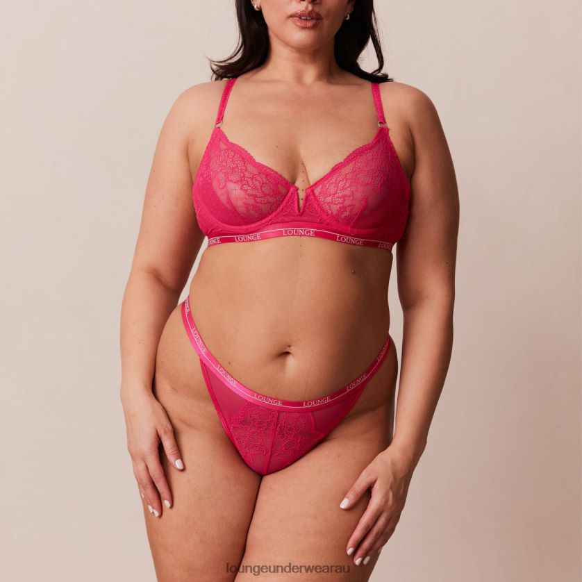 Royal Balcony Bra & Thong Set Underwear Lounge Women Hot Pink 240R4856