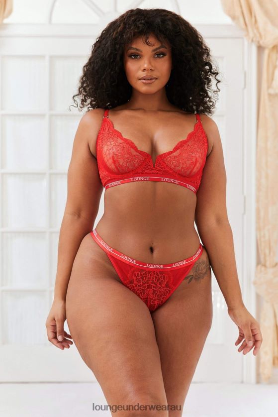 Royal Balcony Bra & Thong Set Underwear Lounge Women Red 240R4865