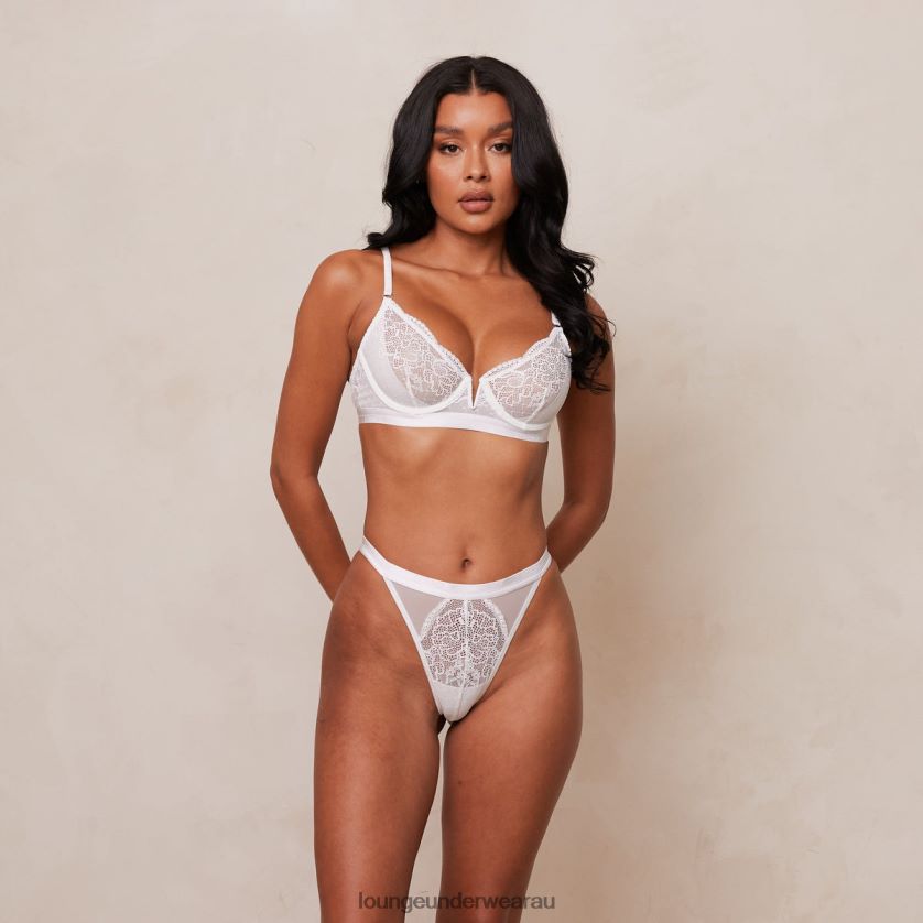 Royal Balcony Bra & Thong Set Underwear Lounge Women White 240R4863