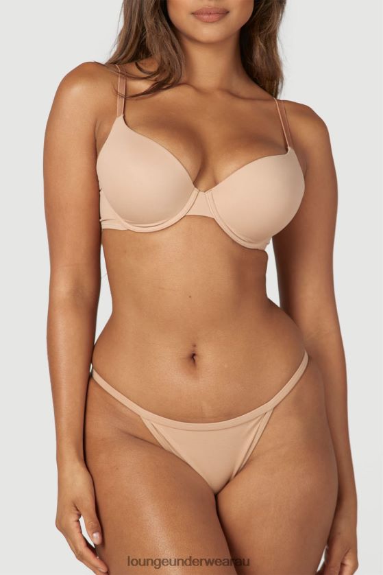 Sculpt Push-Up T-shirt Bra & Thong/Briefs Set Underwear Lounge Women Honey 240R4879