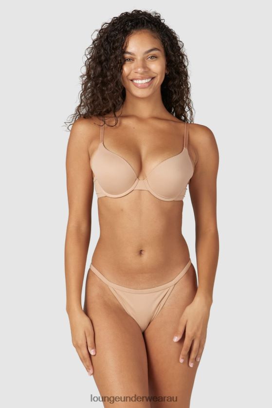 Sculpt Push-Up T-shirt Bra & Thong/Briefs Set Underwear Lounge Women Honey 240R4879