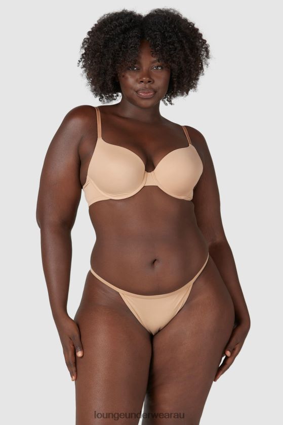 Sculpt Push-Up T-shirt Bra & Thong/Briefs Set Underwear Lounge Women Honey 240R4879