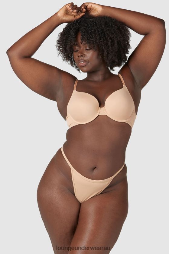 Sculpt Push-Up T-shirt Bra & Thong/Briefs Set Underwear Lounge Women Honey 240R4879