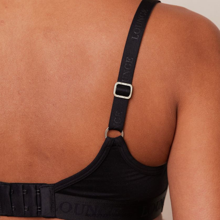 Sleek Mindful Bra & Thong/Briefs Set Underwear Lounge Women Black 240R4843