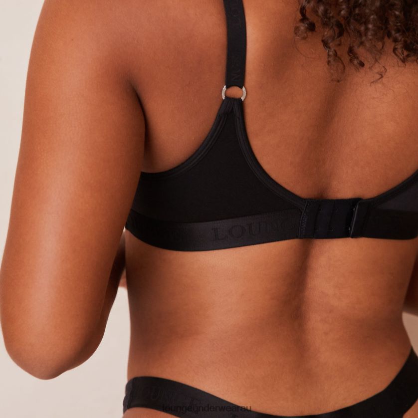 Sleek Mindful Bra & Thong/Briefs Set Underwear Lounge Women Black 240R4843