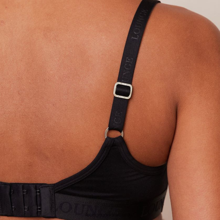 Sleek Mindful Bra & Thong/Briefs Set Underwear Lounge Women Black 240R4843