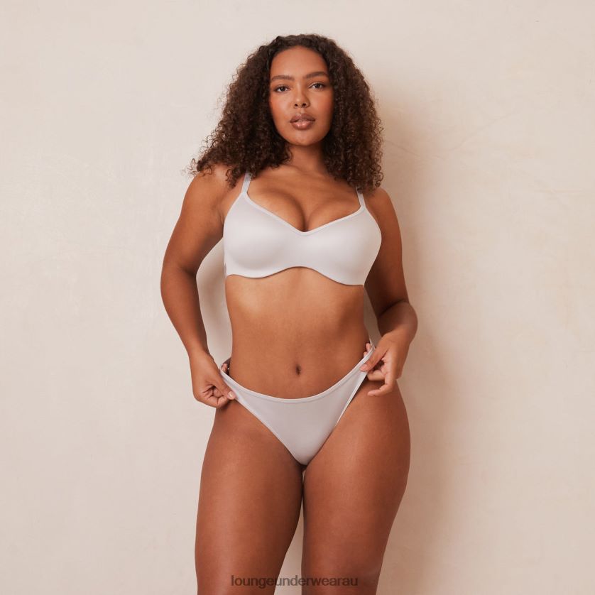 Sleek Mindful Bra & Thong/Briefs Set Underwear Lounge Women Frost 240R4884