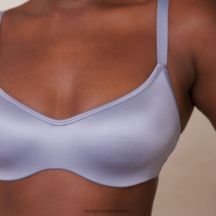 Sleek Mindful Bra & Thong/Briefs Set Underwear Lounge Women Smoked Blue 240R4838