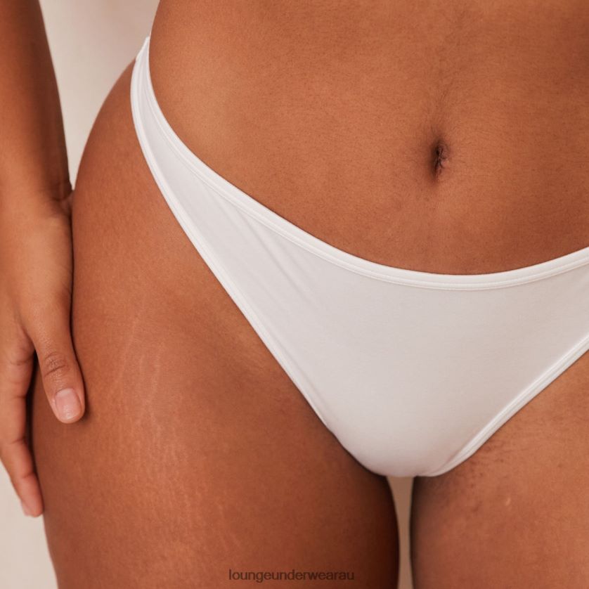 Sleek Mindful Bra & Thong/Briefs Set Underwear Lounge Women White 240R48105