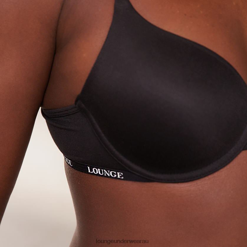 Smooth Classic T-shirt Bra & Thong/Briefs Set Underwear Lounge Women Black 240R48135