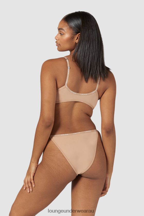 Smooth Front Fastening T-shirt Bra & Thong/Briefs Set Underwear Lounge Women Honey 240R48148