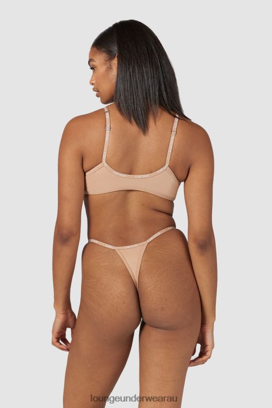 Smooth Front Fastening T-shirt Bra & Thong/Briefs Set Underwear Lounge Women Honey 240R48148