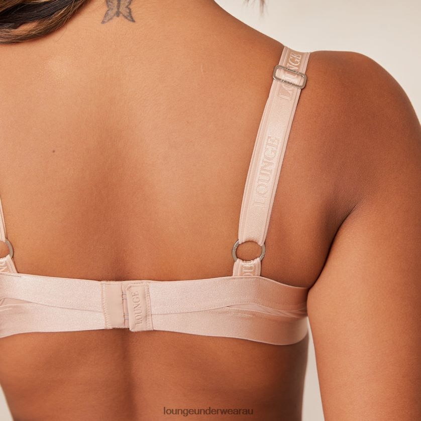 Smooth Mesh T-shirt Bra & Thong/Briefs Set Underwear Lounge Women Taupe 240R48127